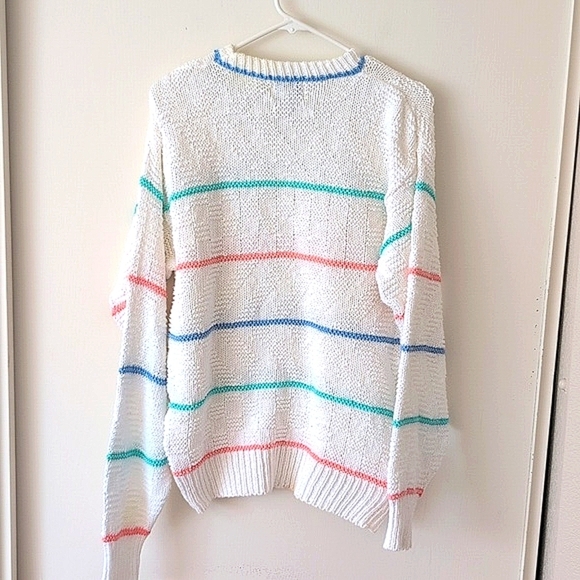 Vintage Private Club Womens Medium Sweater 100% Cotton Cottage Coastal Beach - Picture 5 of 7